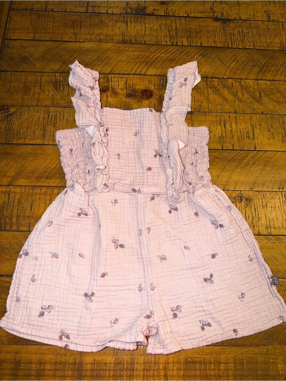 Girls Purple Cotton Ruffled Romper